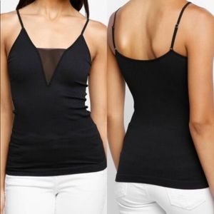 Intimately Free People Black Ribbed Knit Tank Top